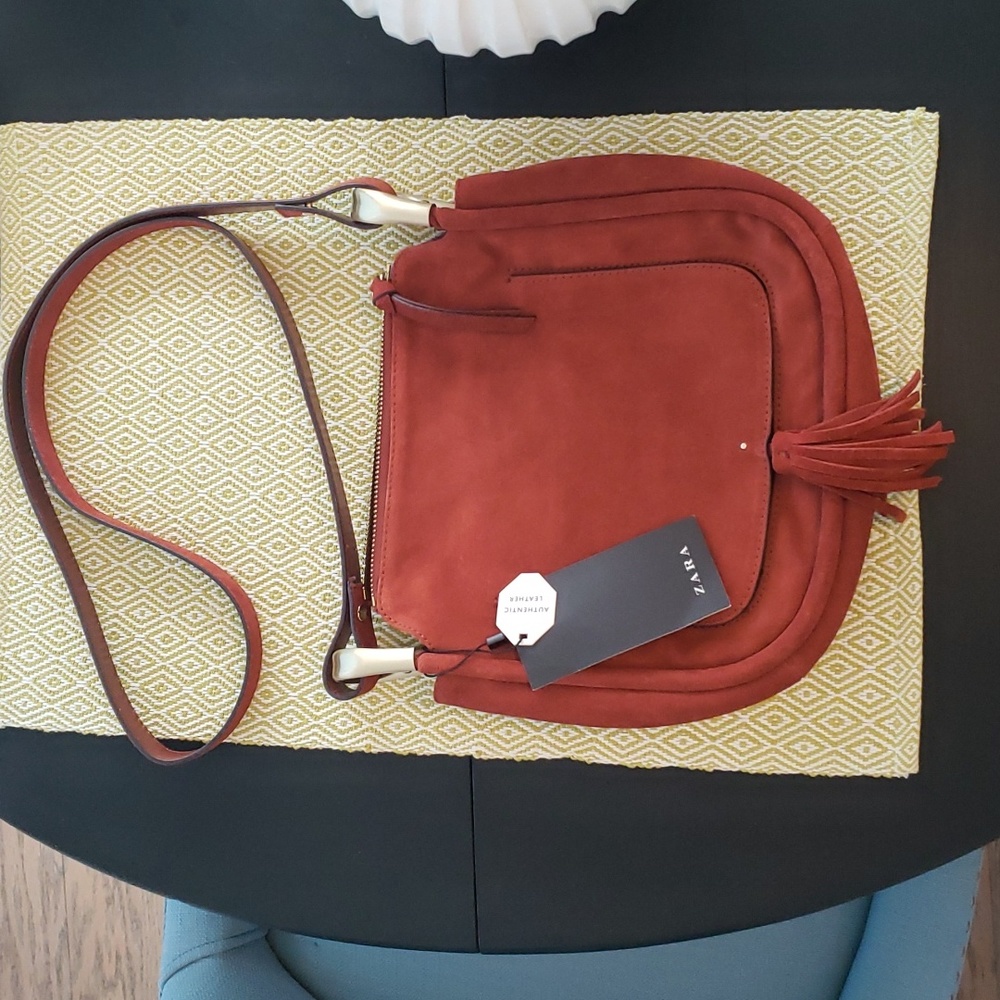Zara Suede Crossbody Bag, NWT!